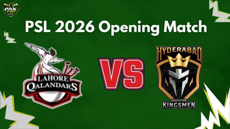 All new PSL 2026 Opening Match Lahore Qalandars vs Hyderabad Kingsmen Match